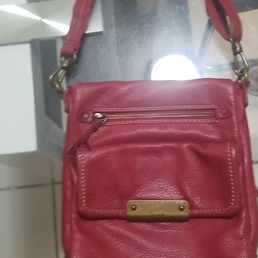 Red leather cross body